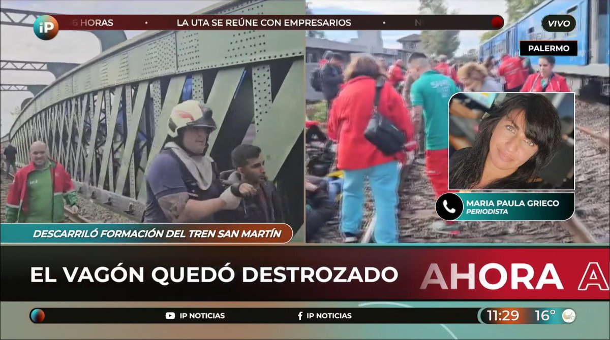 🔴Descarriló un tren de la línea San Martín entre la estación Palermo y Retiro

🎙️"Por el momento no vi niños heridos", informó la periodista María Laura Grieco desde el lugar.