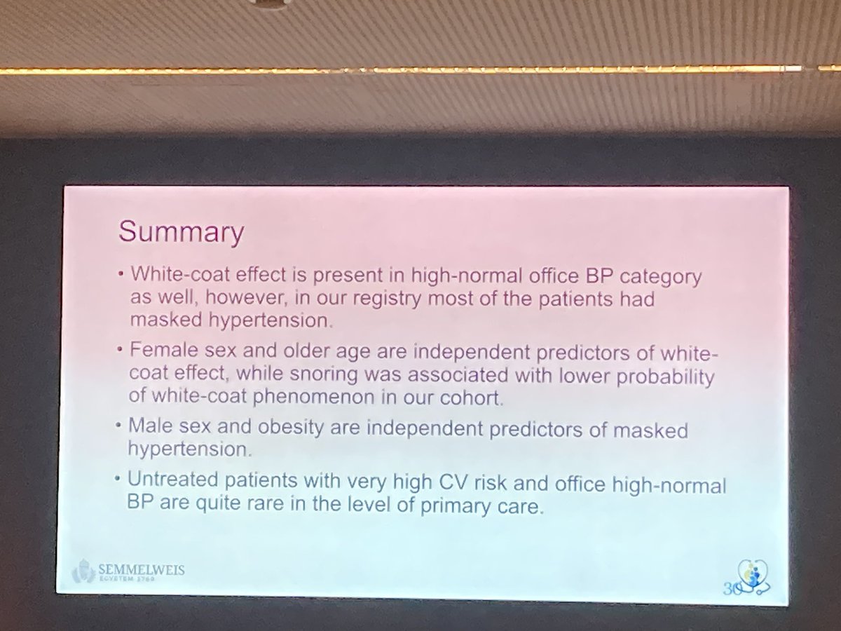 Always learning from researchers from @semmelweishu 
🔎 Great explanation about hypertension in Hungary
📌 We should rule out hypertension in patients with white coat effect in our consultations 
#EGPRNPorto