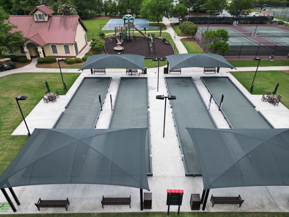 churchichrec's tweet photo. Another project completed! ✔️ The shade structures on the bocce courts were added about 18 months ago. However, we replaced the 20+ year old playground with a Miracle playground, new loose rubber surfacing and shade. ☀️ #ChurchichRec #OutdoorRecreation #Community #SouthCarolina https://t.co/SVcQoSPAtG