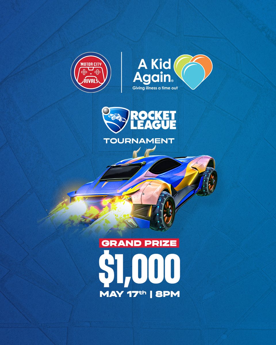 Donate and compete to win $1,000 in our Rocket League tournament with A Kid Again 🚀 100% of donations support children with life-threatening conditions and their families. Sign up now ➡️ bit.ly/3UE93rA