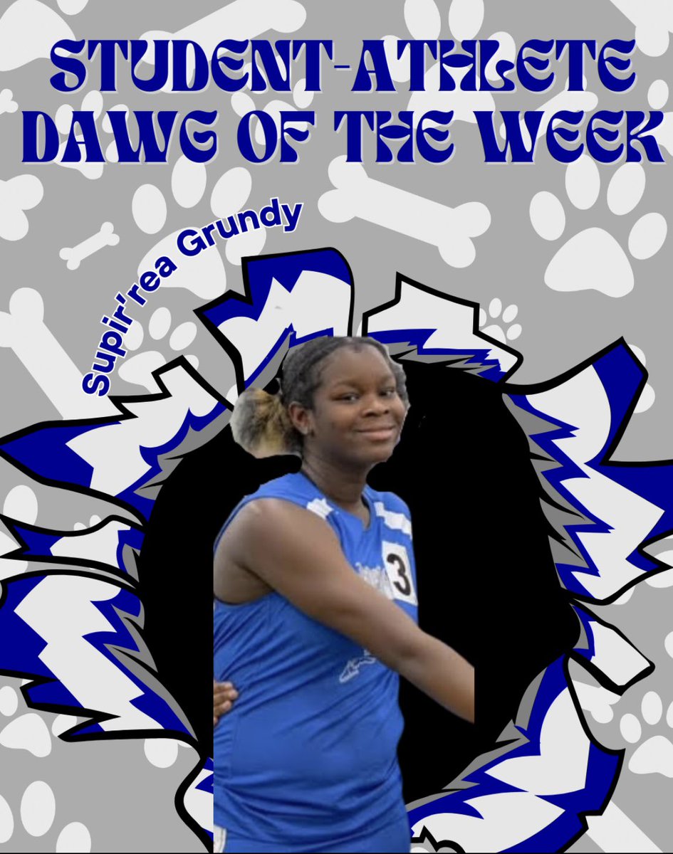 HUGE BULLDOG BARK for this weeks Student-Athlete “Dawg of the Week”🐶 Supir’rea Grundy | Varsity Track🏃🏾‍♀️💨 “Optimism is the one quality more associated with success and happiness than any other” - Brian Tracy