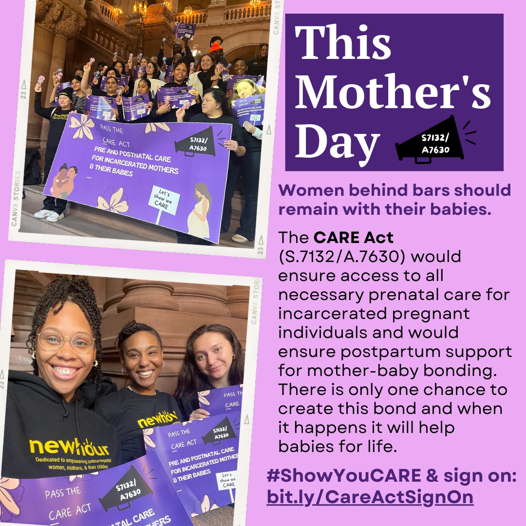 With Mother's Day coming up we're thinking of all our incarcerated pregnant women & moms facing inhumane conditions behind bars. That's why we fight for the CARE Act, to ensure reproductive equity, a standard of care & nurseries to keep mothers with their babies. #ShowYouCARE