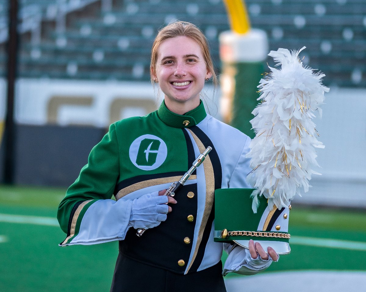 PNNMB's tweet photo. Next on our list of Graduating Seniors we have Grace Owens! Grace is graduating with a degree in Communication Studies after four years as a member of the Piccolo Section. Grace also served as a member of the Field Crew. 💚⛏️ #graduatingsenior #pnnmb #unccharlotte https://t.co/vvITKDtStx