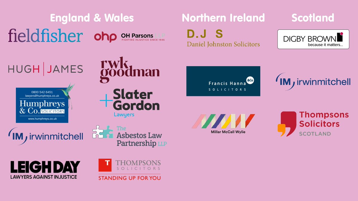 Mesothelioma UK has launched its 2024 legal panel, with a range of professional firms and legal firms across England, Wales, Scotland and Northern Ireland, from which you can choose if you have been diagnosed with mesothelioma and need expert legal advice mesothelioma.uk.com/legal-advice/