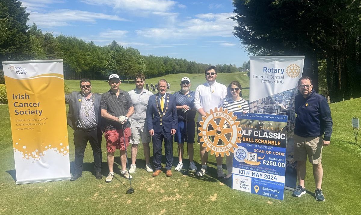 Great to have the team from @LimerickStrand at the Don Reddan Golf Classic today - thanks so much for your support #teamirishcancersociety