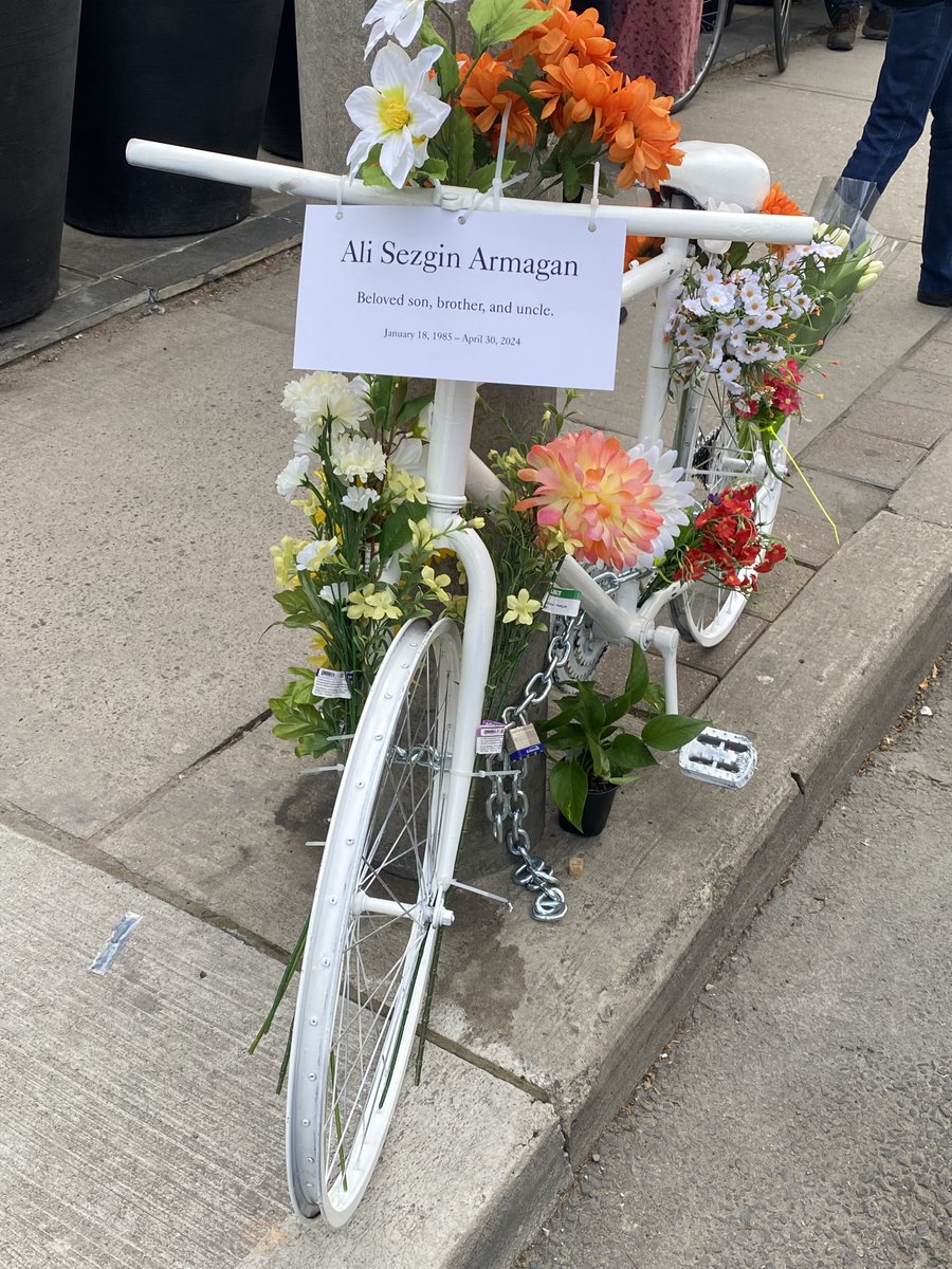 Truly, no one in #BikeTO will try & silence you @DipikaDamerla Many of us took part in a Ghost Bike ride about 875m from where you are standing on Tuesday. A potential mayor would know the safety of vulnerable road user is a priority over the movement of any driver’s vehicle.