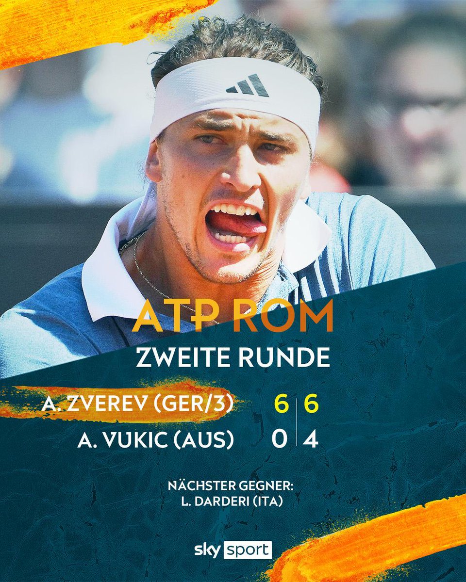 Alexander Zverev gewinnt souverän in zwei Sätzen gegen Alexander Vukic und steht in der dritten Runde des ATP Masters in Rom!🔥

#SkyTennis #ATP #Rom #Zverev #Vukic