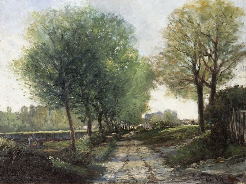 Paul Vogler - Calle cerca de una pequeña ciudad. #French #Impressionist #painter