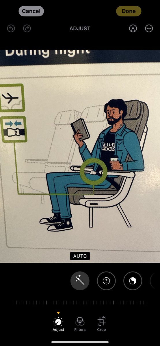 The guy in the @AlaskaAir safety brochure is wearing a @subpop shirt. Thank you 🙏🏼🫡 #rockcity
