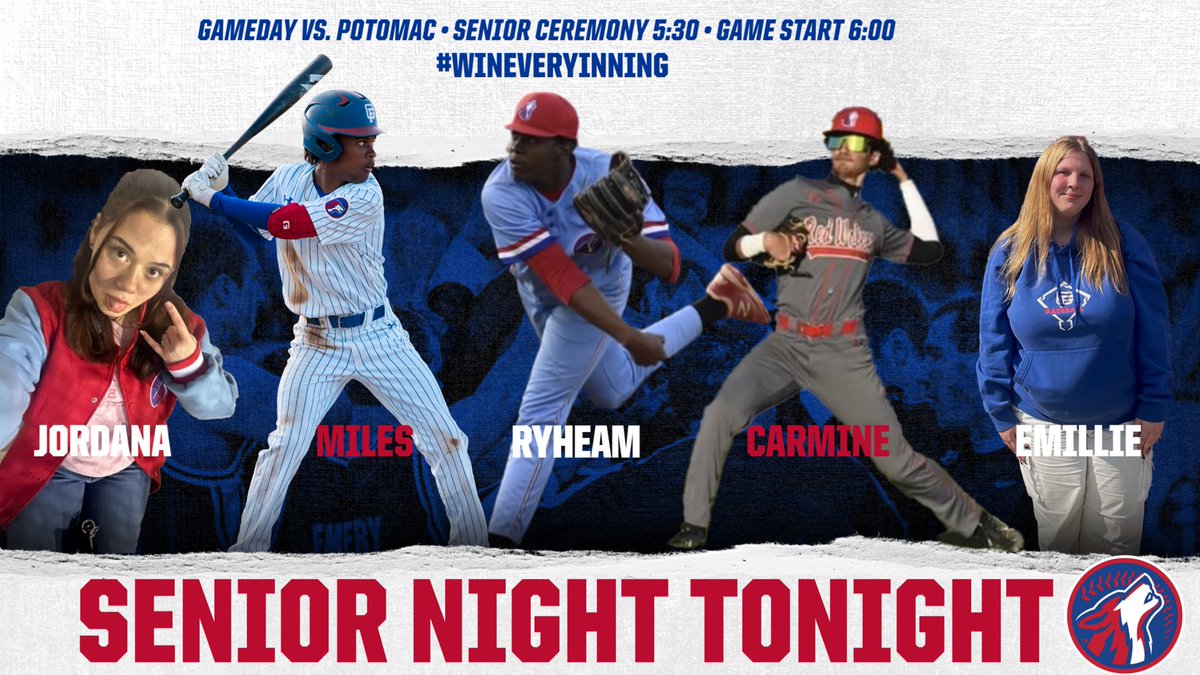 GFHSBaseball's tweet photo. Senior night is finally here! Come on out at 5:30 to support our seniors and stay for the game at 7:00 vs Potomac! #WinEveryInning #RunwiththePack #PackMentality https://t.co/veJMUHTbKu