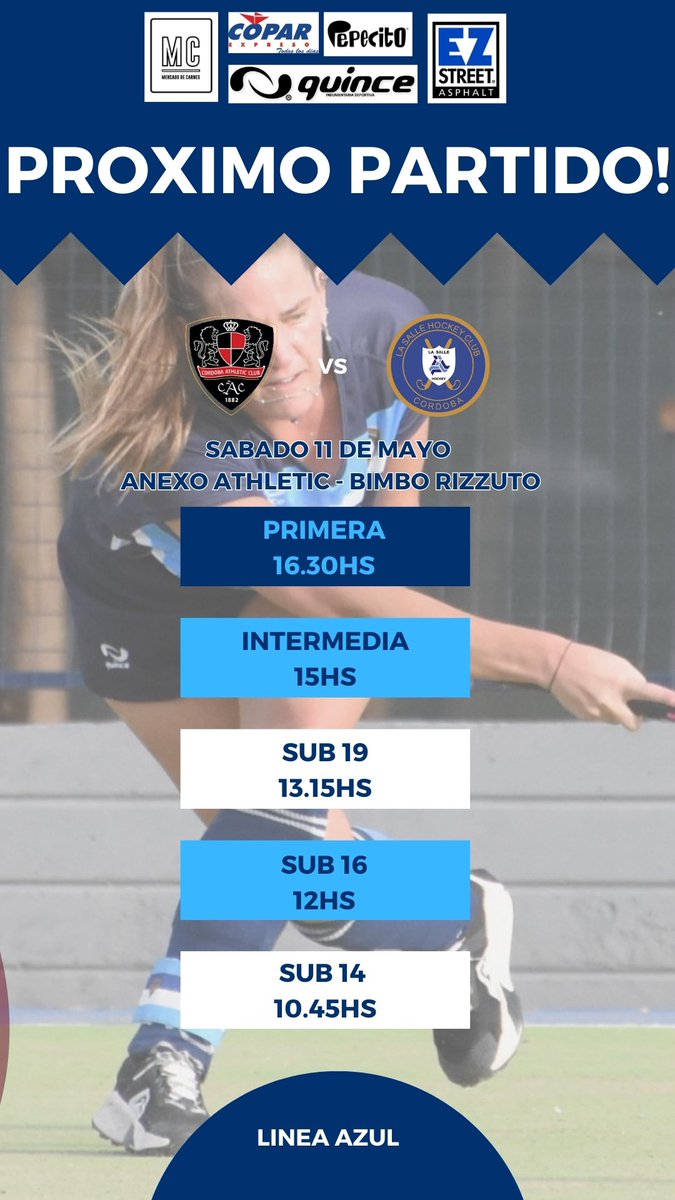 lasallehockeyc's tweet photo. 🗓️CRONOGRAMA DEL FIN DE SEMANA 

Sábado 11 de mayo https://t.co/CAioM6Dtyu