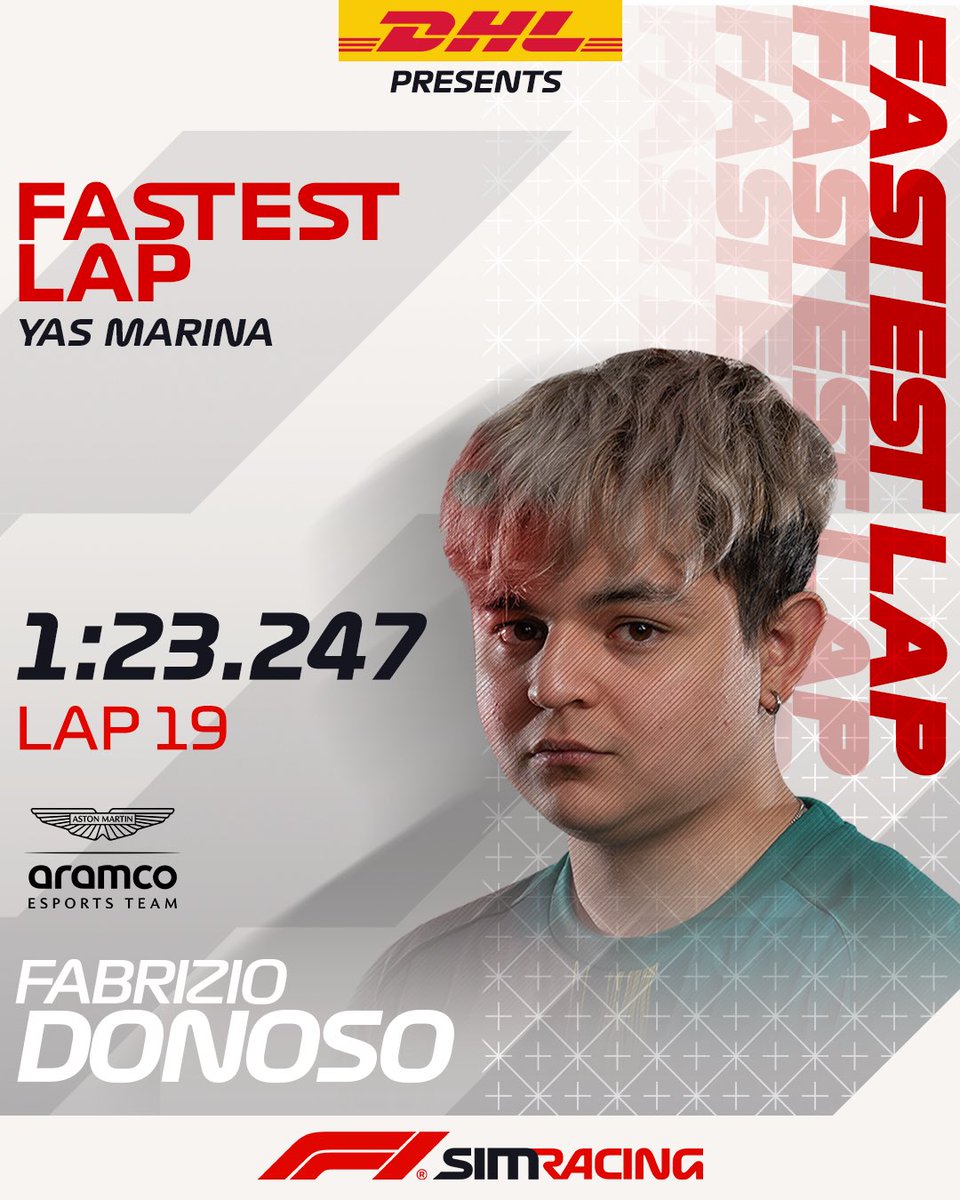 The last driver to put in the fastest lap in the Top 10 this season was @FDonoso99 in his @amf1esports car around Yas Marina 👏 #F1Esports