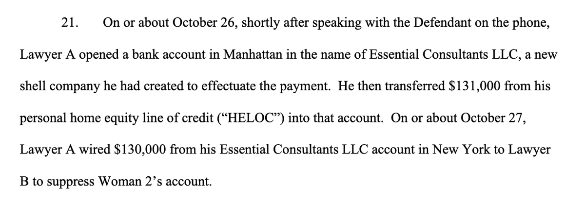 Why are phone records important to this case? It's been clear since the case has been charged. On Oct. 26, 2016, Michael Cohen opened his shell company to funnel a $130,000 home equity loan to Stormy Daniels' lawyer — 'shortly after speaking on the phone' with Trump.