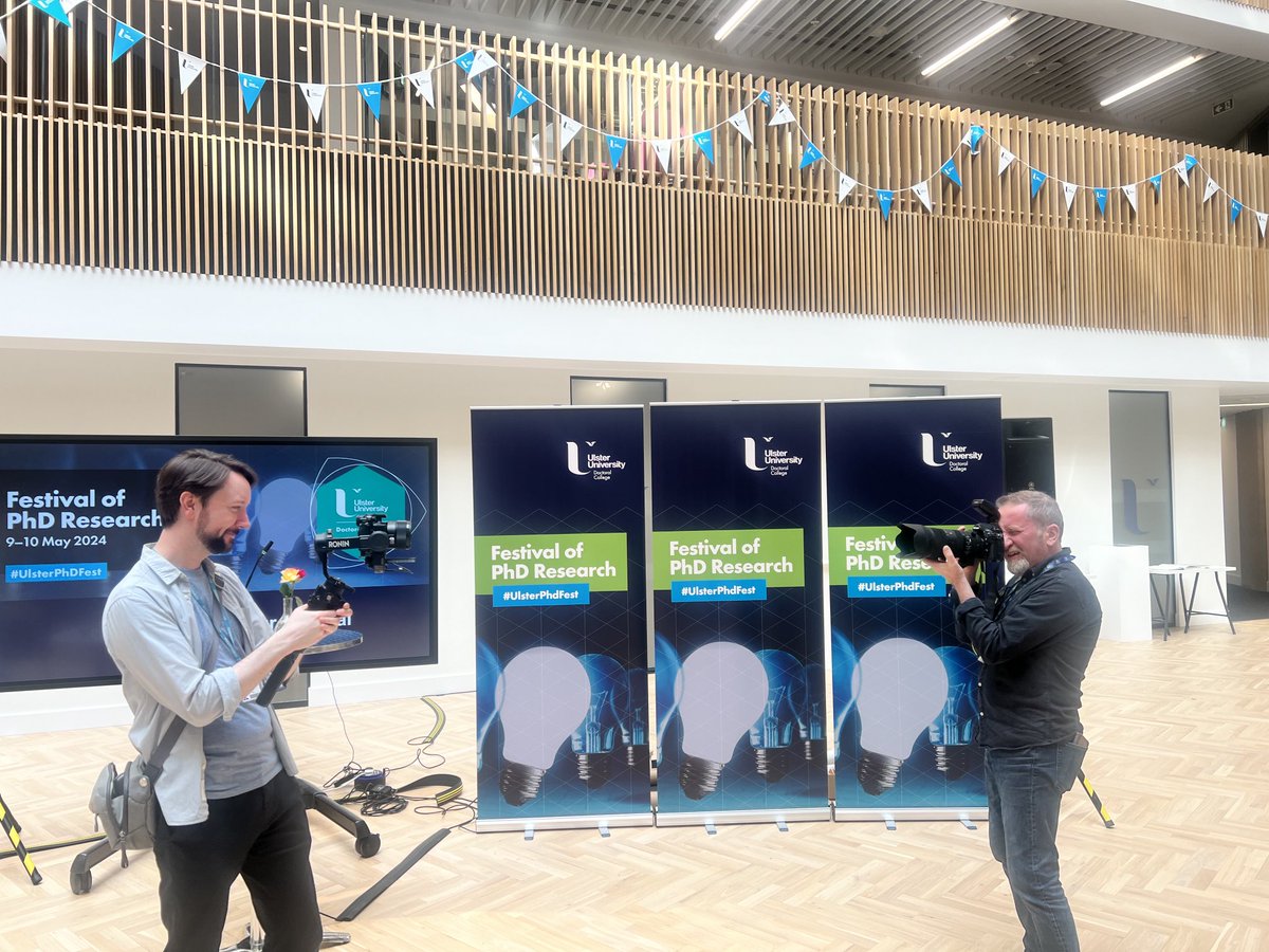 Thank you to our very talented colleagues who have captured the highlights of #UlsterPhDFest over the last two days - our photographer Nigel and videographer Mark - great job! ⁦@UlsterUni⁩