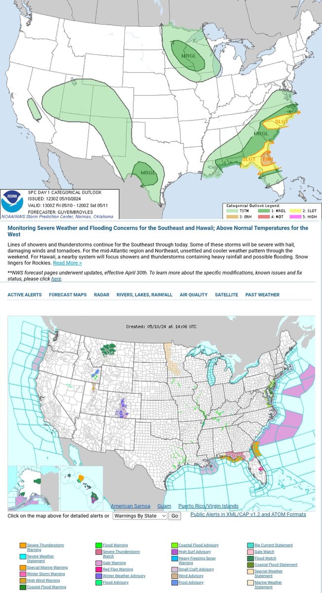 ⚠️ Details in ALT Text. ⚠️

Pay attention to local meteorologists and reliable weather apps if you live in a colored area on the top map. Stay updated on the weather in your area and be prepared with a plan for severe weather. #WeatherAwareDay #weather #wx #SPC #WeatherAware