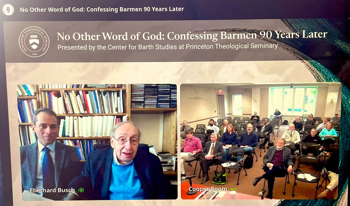 Excited to hear Eberhard Busch, who was a Personal Assistant to Karl Barth from 1965-68. @ptseminary @TheBarthCenter The lecture is read by his son, Dr. Karl Emanuel Busch.