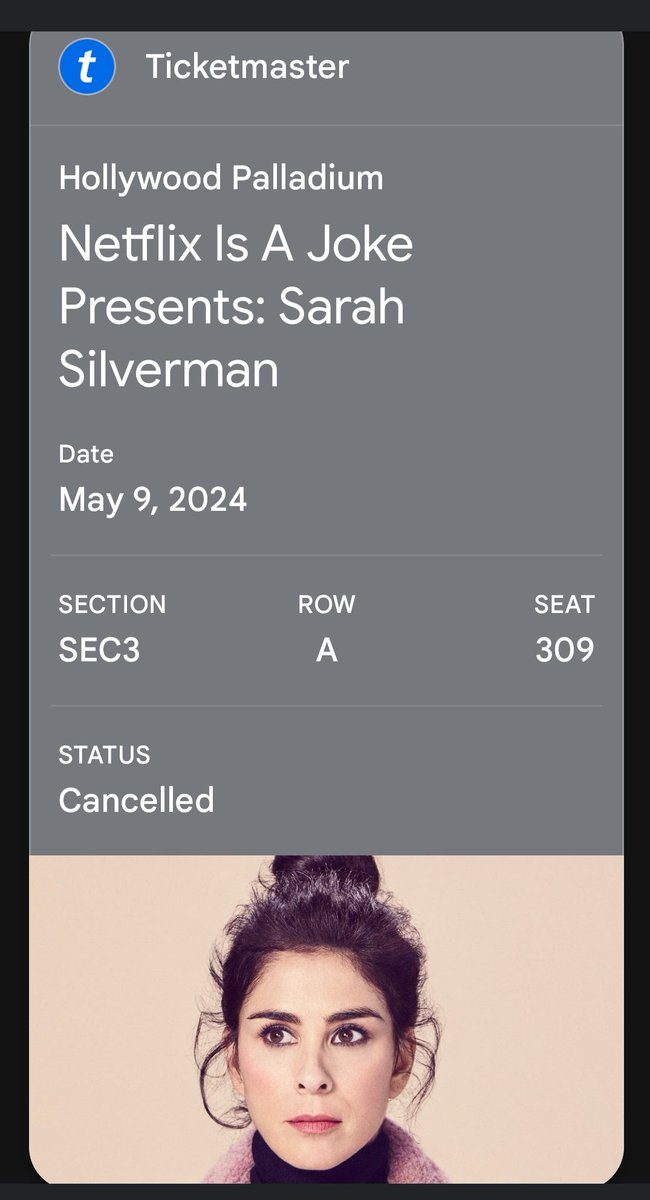 @SarahKSilverman I drove out from Phoenix Thursday but apparently it was cancelled 😟