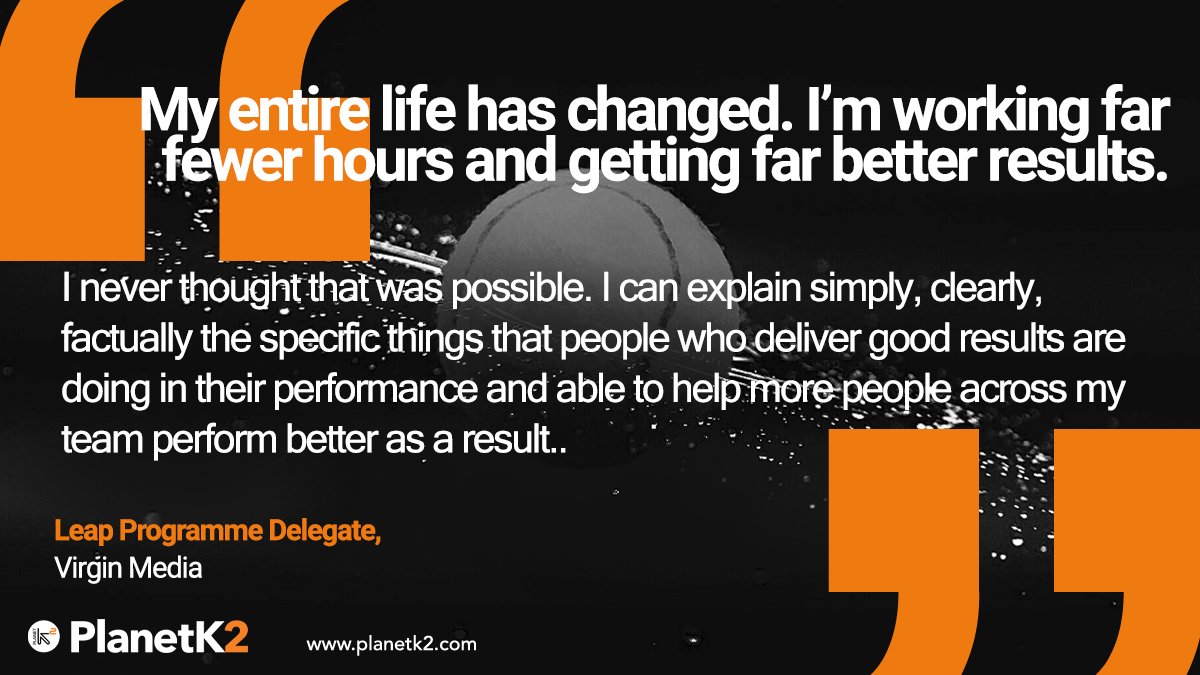 When we work with you we deliver impact not days. But don't take it from us⬇

If you're serious about performance impact, get in contact with us here⬇
planetk2.com/contact/

#performance #highperformance #humanperformance #testimonial