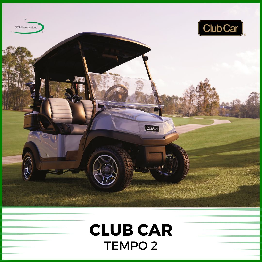 Club Car Tempo 2, zarif tasarımı ve üstün performansıyla golf tutkunları için saha deneyimini baştan sona mükemmel hale getiriyor. #clubcar #golfarabası #cuma #elektrikliaraç