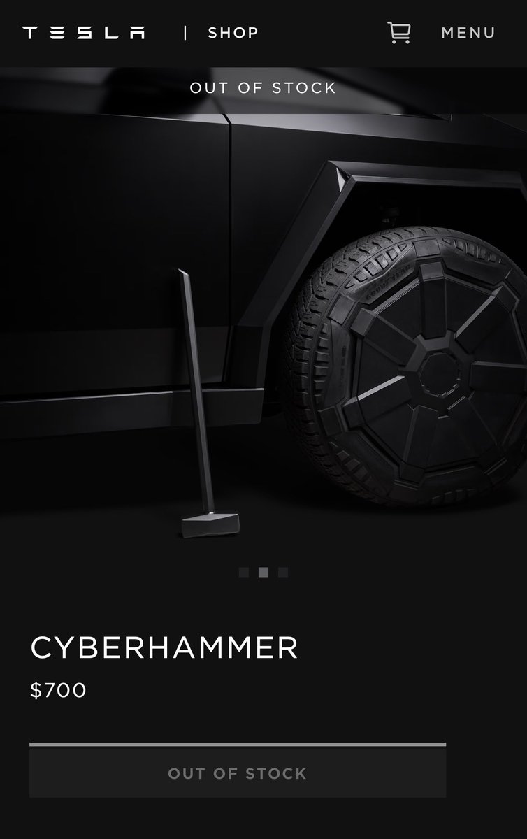The Tesla CyberHammer is officially out of stock. Were you one of the 800 people to purchase or claim it as a reward?