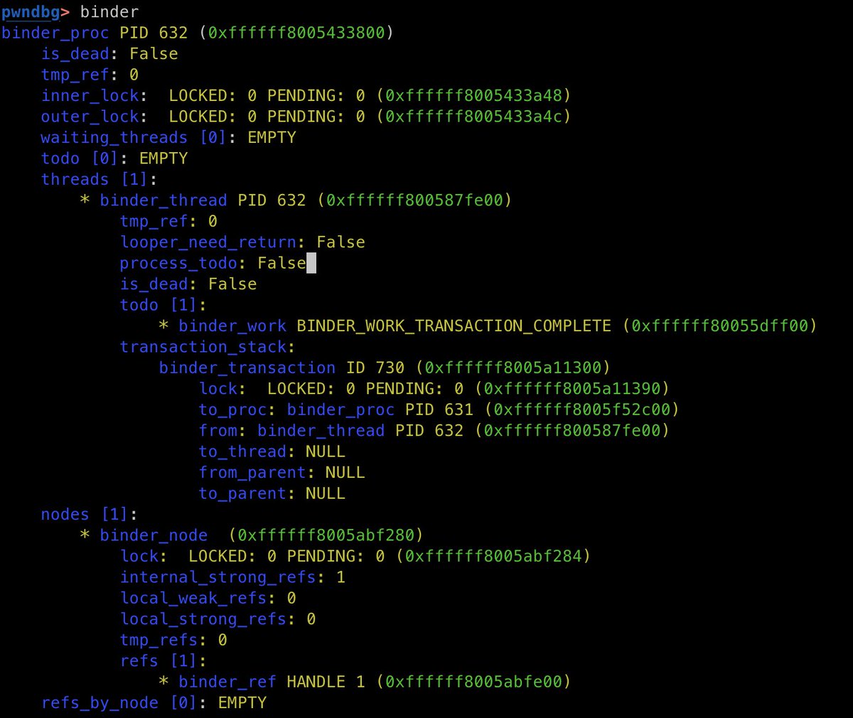 disconnect3d_pl's tweet image. The @offensive_con talk "How to Fuzz Your Way to Android Universal Root: Attacking Android Binder" from Google folks featured Pwndbg's functionalities to inspect kernel allocator and Android binder's state (github.com/pwndbg/pwndbg/…) :)
#pwndbg #offensivecon #pwning