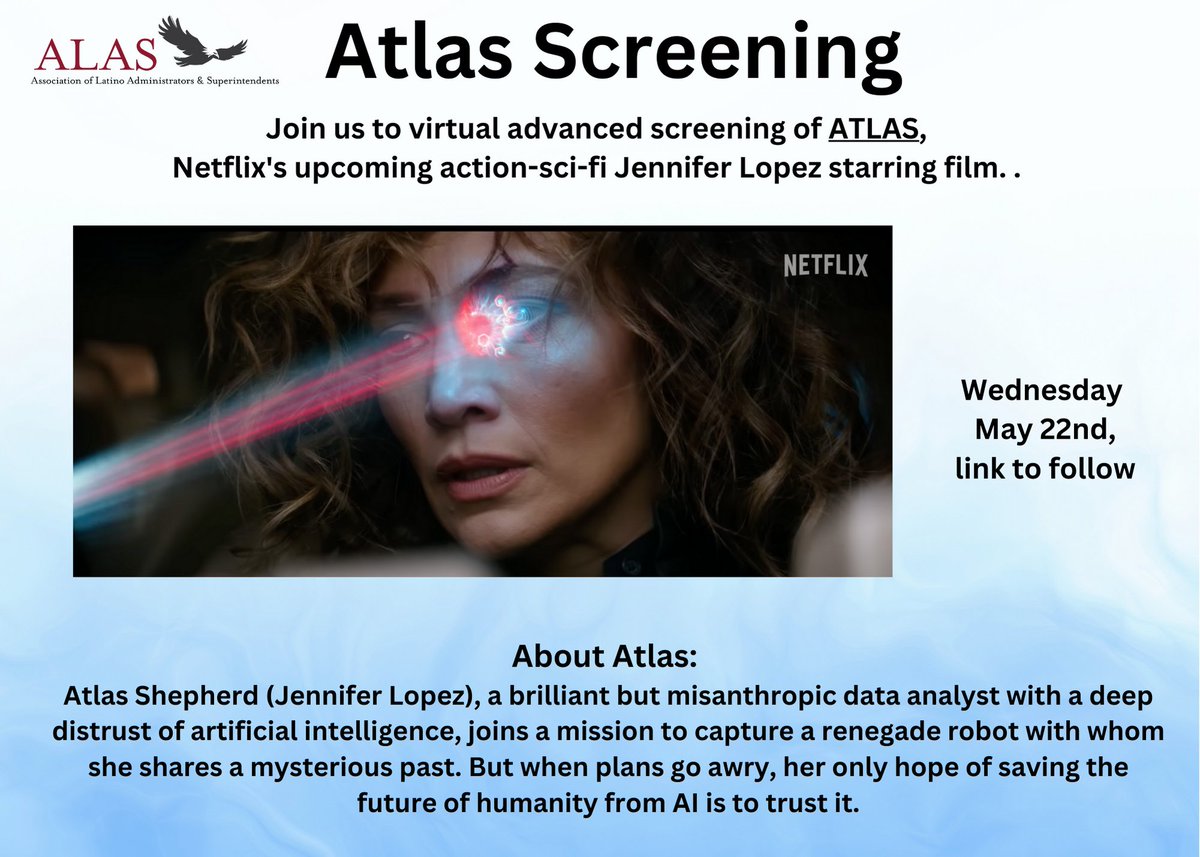 Experience this coming movie about Artificial intelligence, with actress Jennifer Lopez! Virtual advanced screening happening May 22nd, 2024 - link coming soon!