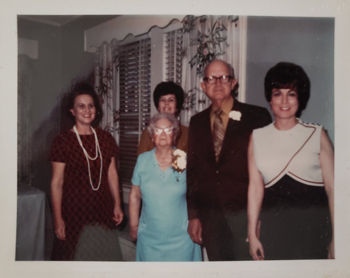 #MothersDay #FridayFlashback January 1971  My beautiful Mom and her beautiful sisters, Hazel & Maxine, my grandparents @ their 50th anniversary in #WhitmireSC ☆Notice Mom's hair was 'Jacked To Jesus' #BigHair #TheJacksons #Family #Anniversay #Mother #IMissYou #LoveYou
