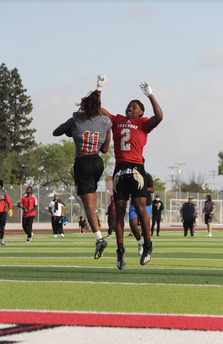 JustinUtupo's tweet photo. Lakewood HS 2025 ATH Cecil Smith @cecilxavier11 &amp; 2026 ATH Tiwan Jones @TiwanJonesjr1 have been dominant on both sides of the ball this spring. They are ready to put on a show at our College Showcase next week! 
#RecruitLakewood https://t.co/Jc2hqlqRl2