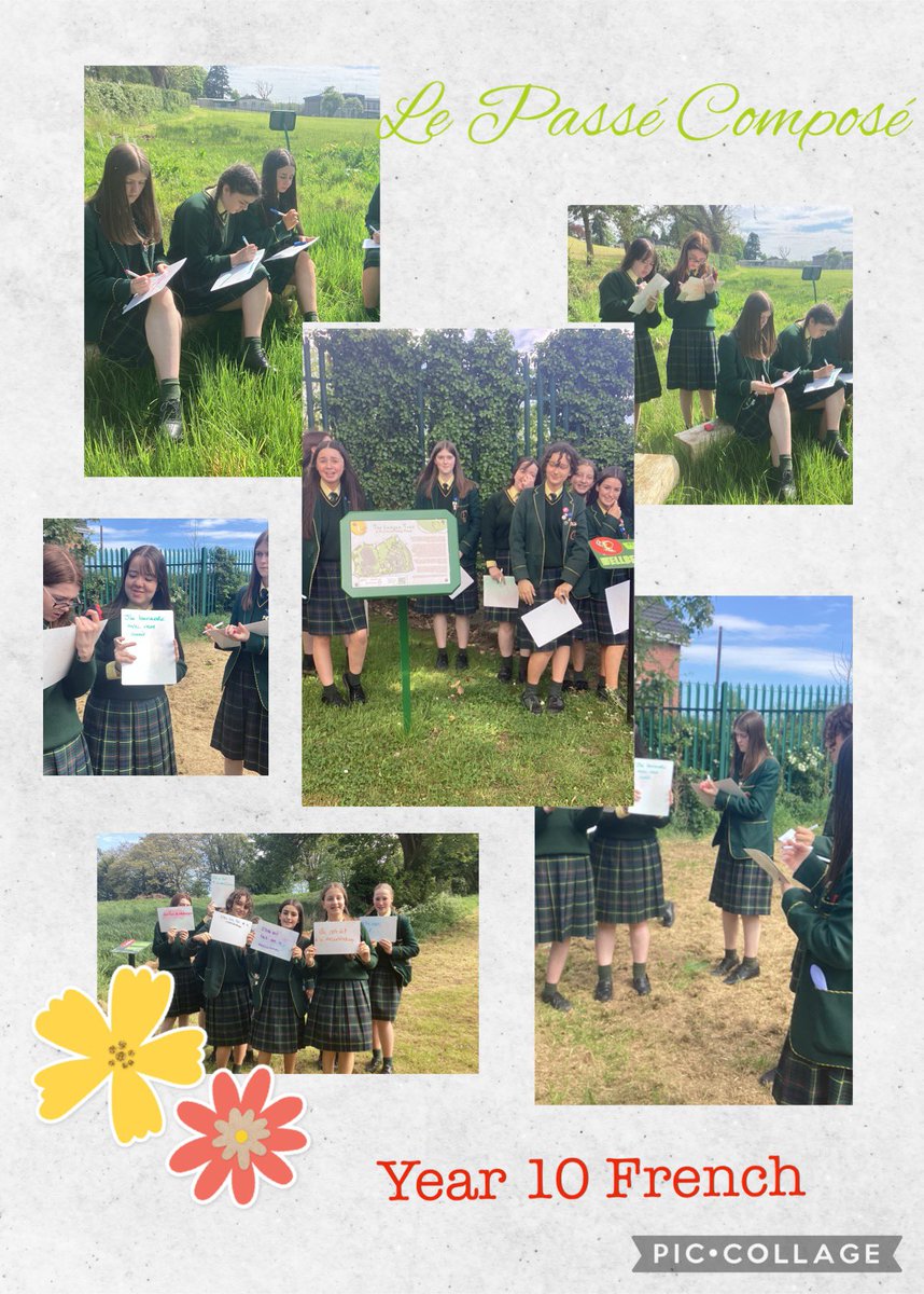 Year 10 French students enjoying The Langan Trail and Well-Being Walk and the sunshine while practicing the past tense ☀️🇫🇷@stcatherines247 #corunum