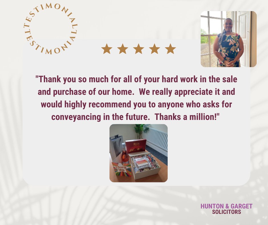 Karisha has received some wonderful feedback and gift following the completion of a property transaction - a lovely way to end a busy week! #solicitors #conveyancing #richmondnorthyorkshire #catterickgarrison