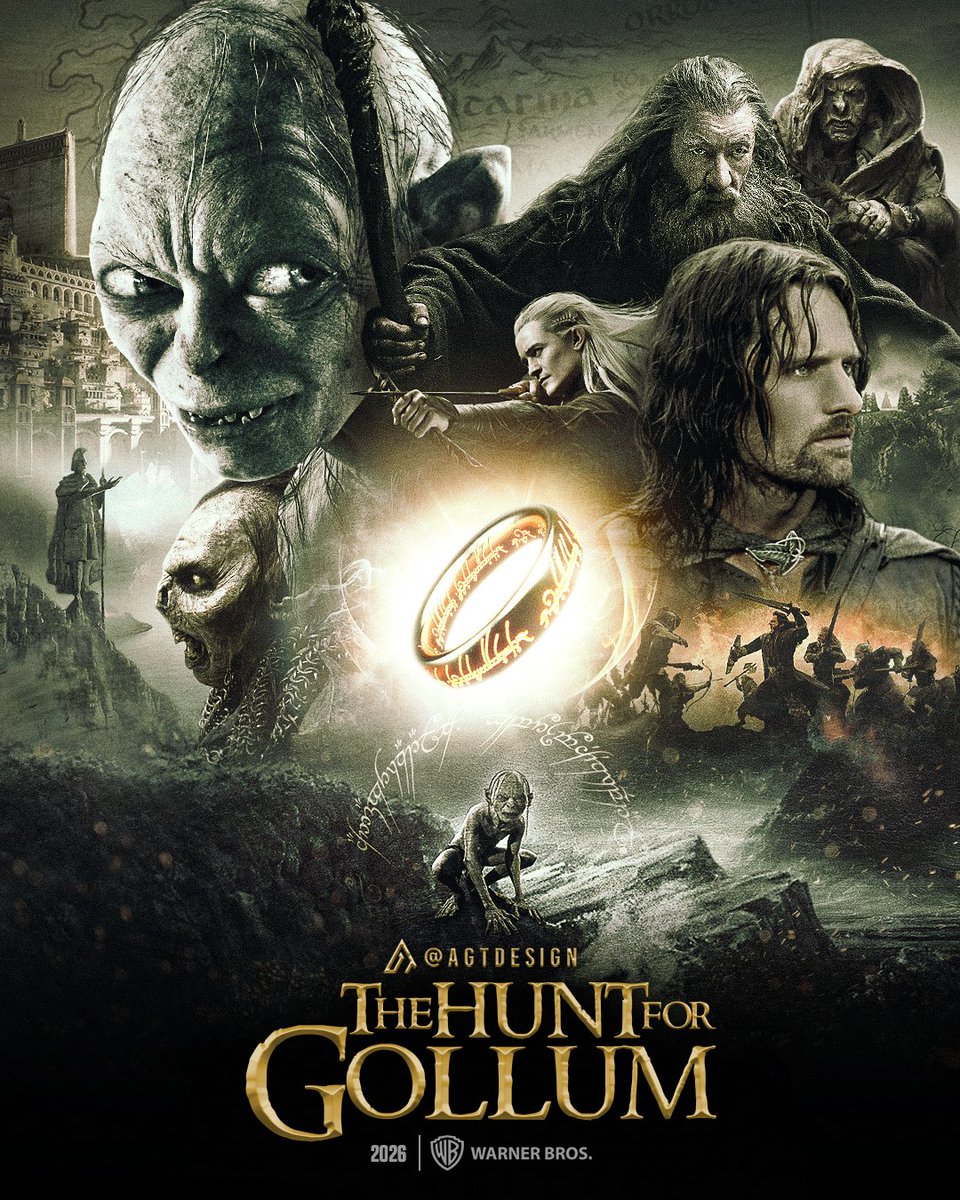 #TheHuntForGollum 💍
Concept Poster by @agtdesign10 (Fan art)

A new 'LORD OF THE RINGS' film has been announced. Possibly titled ‘THE GOLLUM HUNT’, Warner Bros.

#tolkien #keyartist #LOTR #TheLordOfTheRings #MiddleEarth #Gandalf #Gollum #AndySerkis #warnerbros #osenhordosaneis