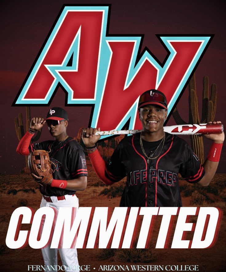 Fernando Jorge (@nandoojorge) on Twitter photo I’m very blessed and excited to announce my commitment with Arizona Western College!!! ⚾️❤️🔥 Thanks God!!! 🙌🏾 #Committed
•
<a href="/LifePrepbasebal/">Life Prep Baseball</a> <a href="/awcbaseball/">AZ Western Baseball</a> I’m very blessed and excited to announce my commitment with Arizona Western College!!! ⚾️❤️🔥 Thanks God!!! 🙌🏾 #Committed
•
<a href="/LifePrepbasebal/">Life Prep Baseball</a> <a href="/awcbaseball/">AZ Western Baseball</a>