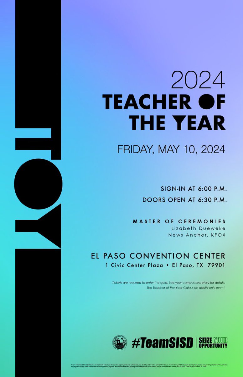 Today’s 2024 Teacher of the Year Gala promises to be a remarkable celebration of incredible educators! We're thrilled to reveal Liz Dueweke, news anchor from KFOX News, as the Master of Ceremonies for this year's event!