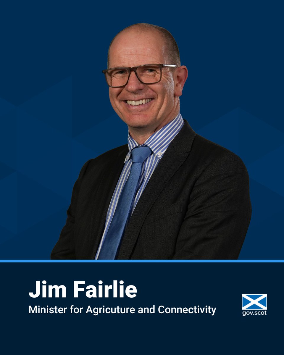 The Cabinet Secretary for Rural Affairs, Land Reform and Islands will be supported by: 🔵 Jim Fairlie Minister for Agriculture and Connectivity