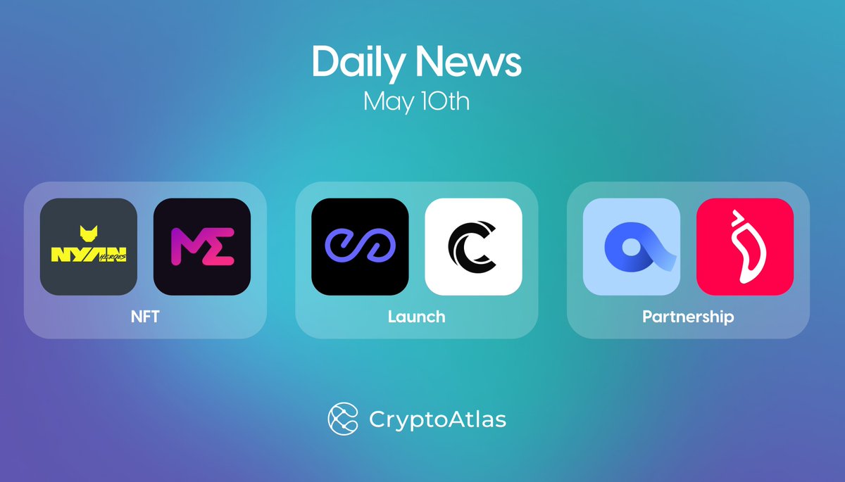 TODAY’S NEWS: May 10⚡️

🖼 @NyanHeroes launches Free #NFT Mint on @MagicEden.

🚀 @peaqnetwork holds its public token sale on @Coinlist.

🤝 @azuroprotocol teams up with @Chiliz to promote the growth of on-chain sports prediction markets.

#TokenSale #DeFi