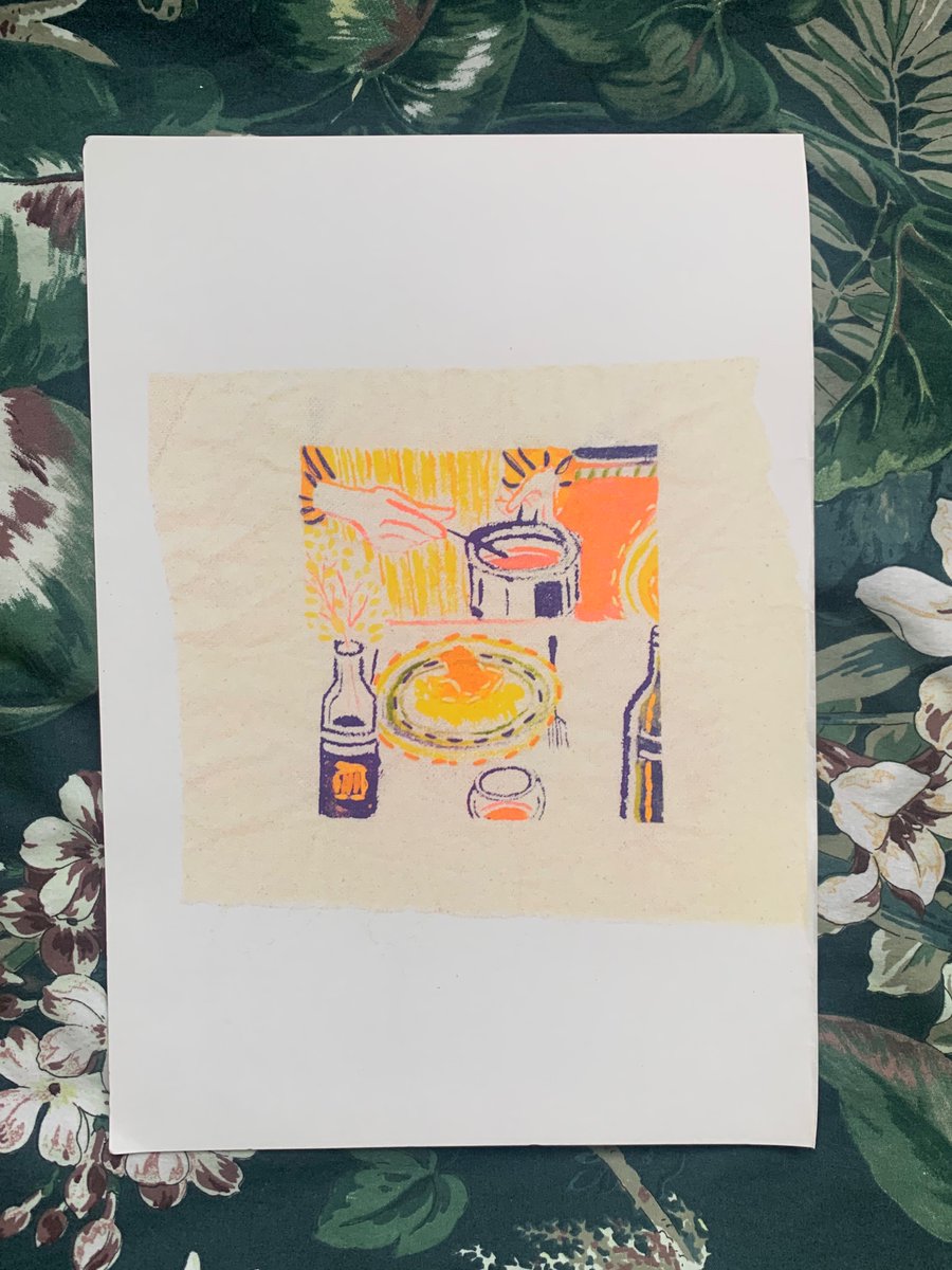 I am giving away risograph prints in exchange for €10+ donations to our friends Alaa and her family evacuate Rafah, send me a DM of your address and donation screenshot! #🍉