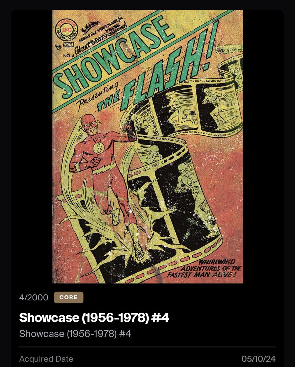 I couldn’t resist picking this up. Core Mint 4 of Showcase #4. Matching mint to comic issue number. First appearance of Barry Allen. Let’s go! @CandyDigital
