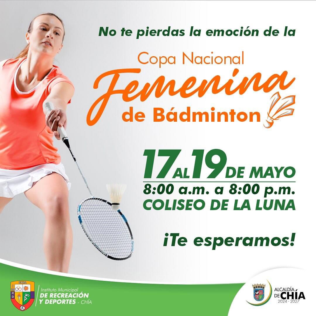 No te pierdas la emoción de la Copa Nacional Femenina de Bádminton. 📷

Acompáñanos del 17 al 19 de mayo en el Coliseo de la Luna para presenciar la destreza y la pasión de las mejores jugadoras.

¡Te esperamos!