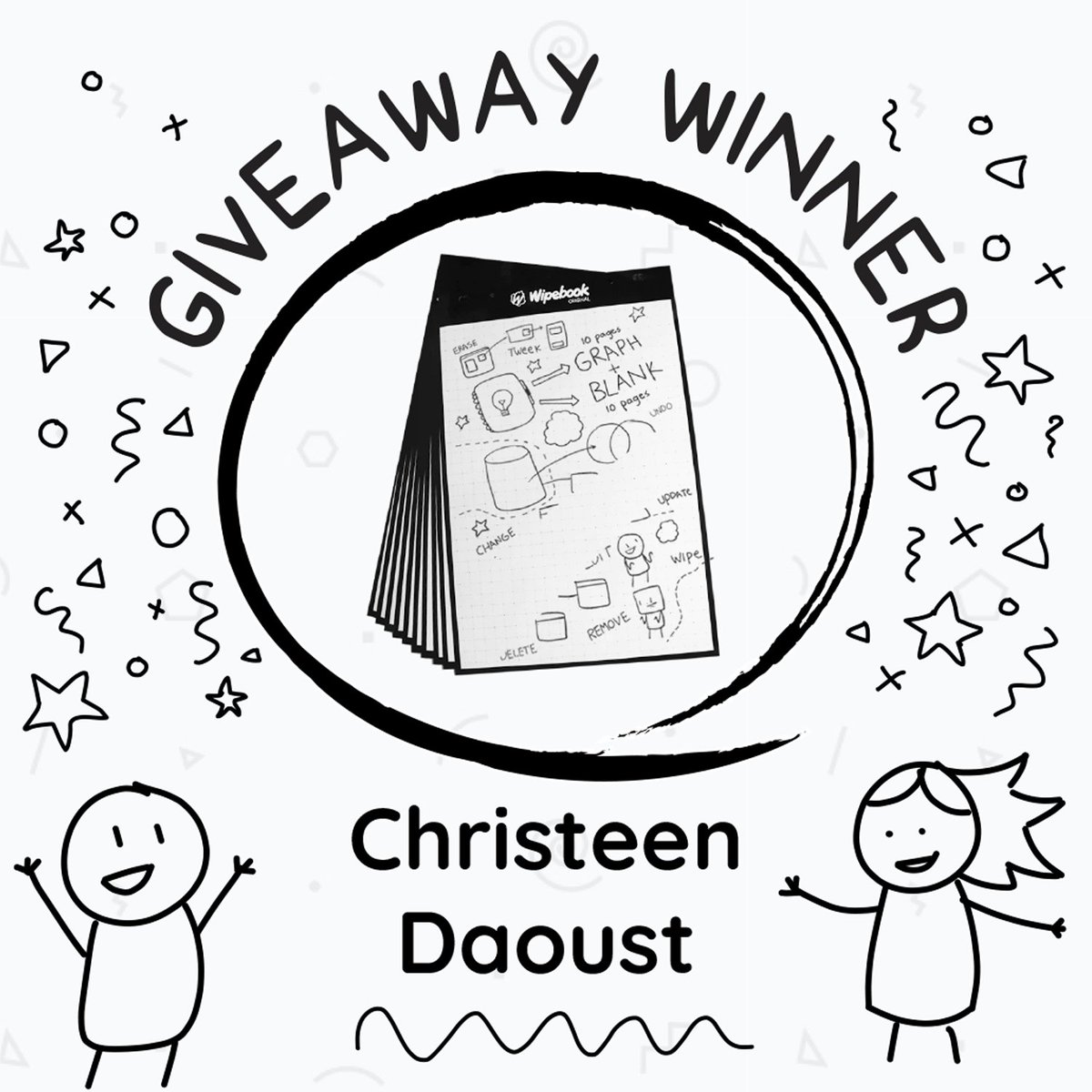 Congratulations to Christeen Daoust, our weekly Flipchart winner!🎉 Visit: wipebook.com/contest to enter the weekly giveaway. #flipchart #contest #giveaway #win