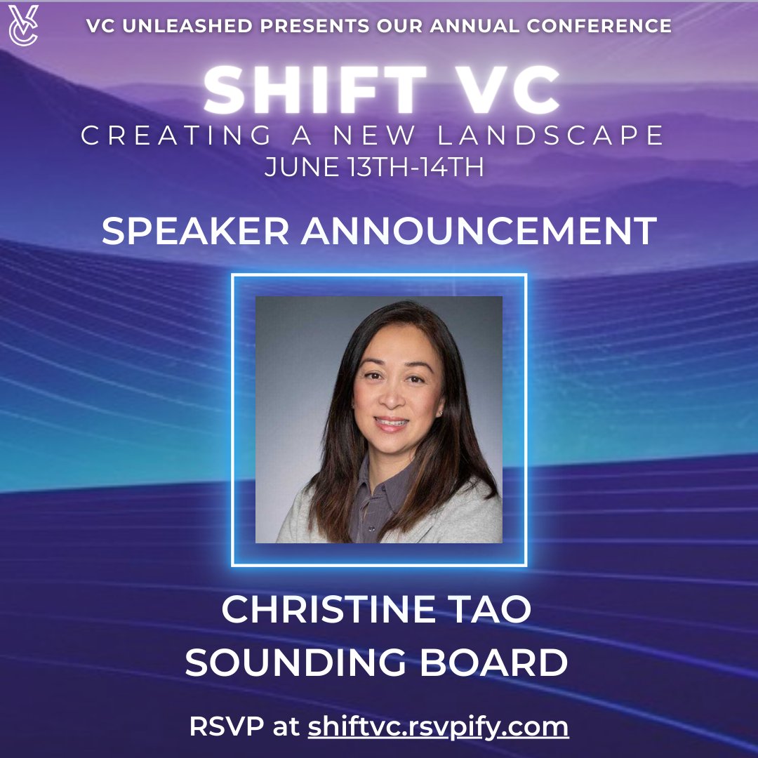 📢Christine Tao, Founder of Sounding Board is moderating Founders Unfiltered panel! Wharton alum, Tory Burch Fellow, expertise in angel investing &amp; startup advising, she blends entrepreneurial insight &amp; investment acumen
⏲️5 days left for early bird🎟️🎟️: shiftvc.rsvpify.com