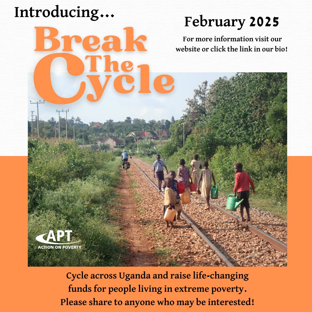 Break the Cycle, Ride Uganda Challenge - February 2025! 🚲

Click here to learn more and register your interest!  ➡️ [aptuk.org.uk/break-the-cycl… 

Limited spots available!