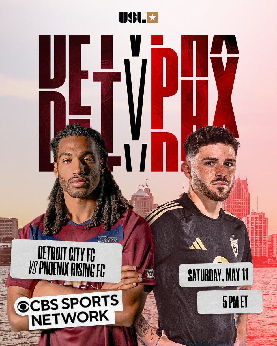 All eyes on Keyworth 👀

<a href="/DetroitCityFC/">Detroit City FC</a> will host <a href="/PHXRisingFC/">Phoenix Rising FC</a> in a nationally televised matchup on <a href="/CBSSportsNet/">CBS Sports Network</a> tomorrow! 📺

#USLonCBS