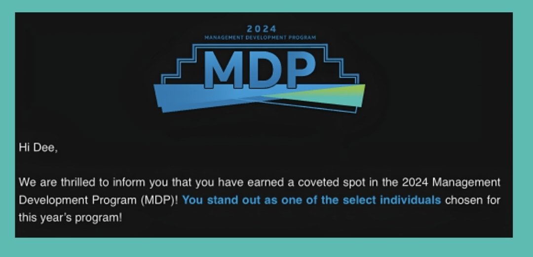 Beyond excited to share that I've been selected for the MDP program! Thank you to the leaders who advocated for me. Let's do this! 🔥💙 #2024MDPLife #LifeAtATT #TeamLDLife