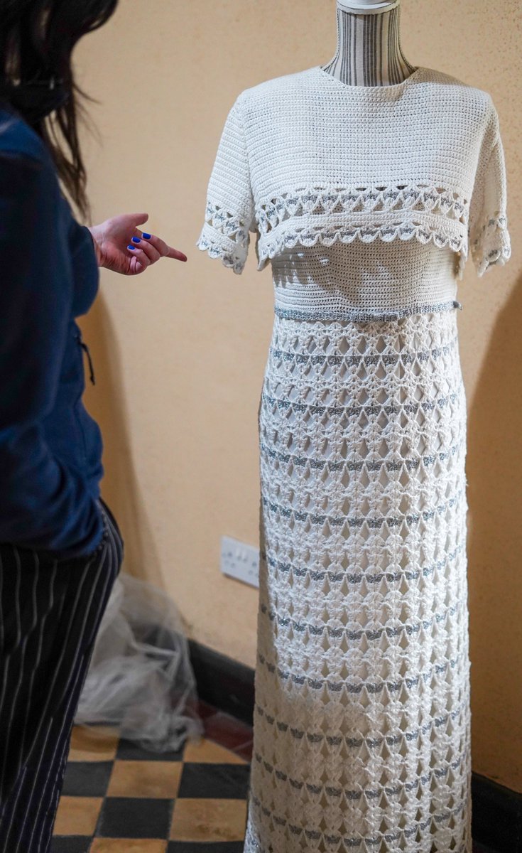 10/10 for creativity! 👌 Have you ever seen a crochet knit 𝑾𝒆𝒅𝒅𝒊𝒏𝒈 𝒅𝒓𝒆𝒔𝒔? Now extended until 30 June, plan your visit: bit.ly/3ORpoqZ #NorthEast #Durham #Ushawesome #Durham #Wedding #WeddingDress