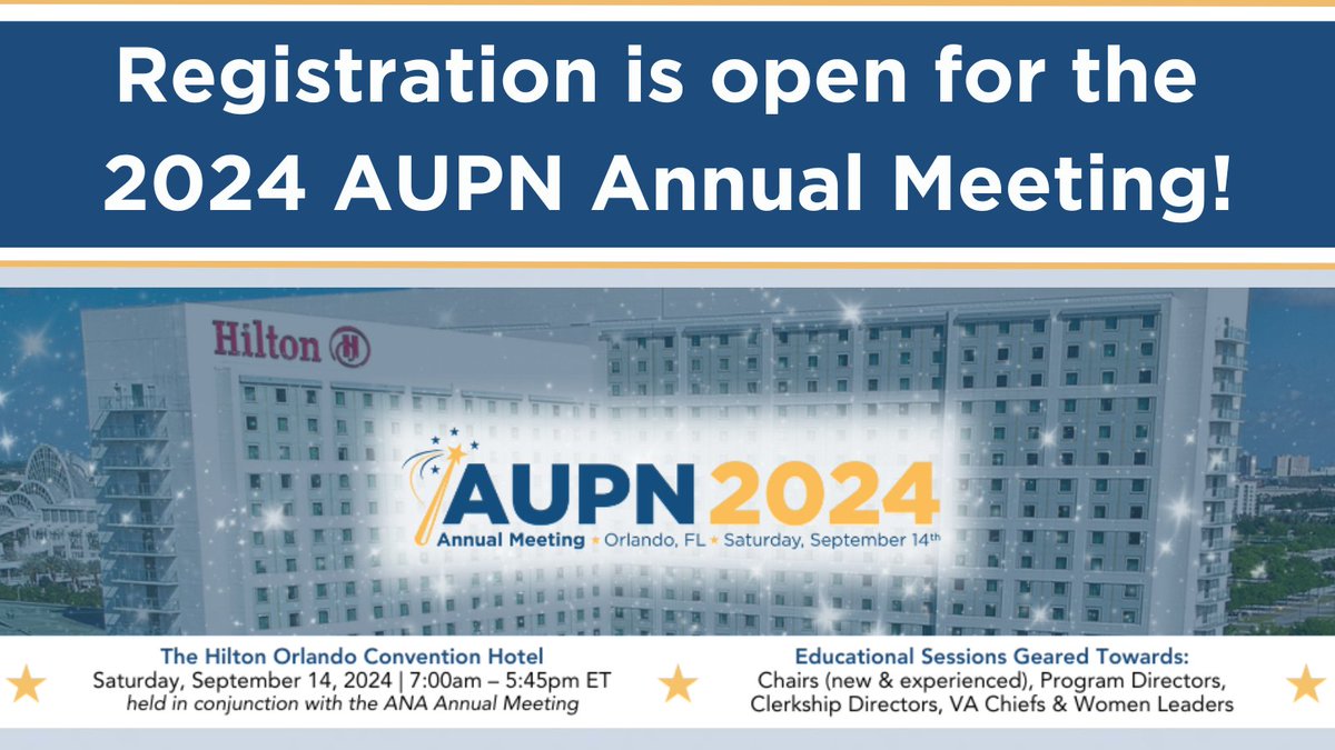 Join us September 14th for AUPN's inaugural standalone meeting at The Hilton Orlando Convention Hotel! Registration is now open, and the meeting will feature a range of educational sessions, workshops, and presentations.
Register here: aupn.org/i4a/pages/inde… #AUPN2024 #neurology