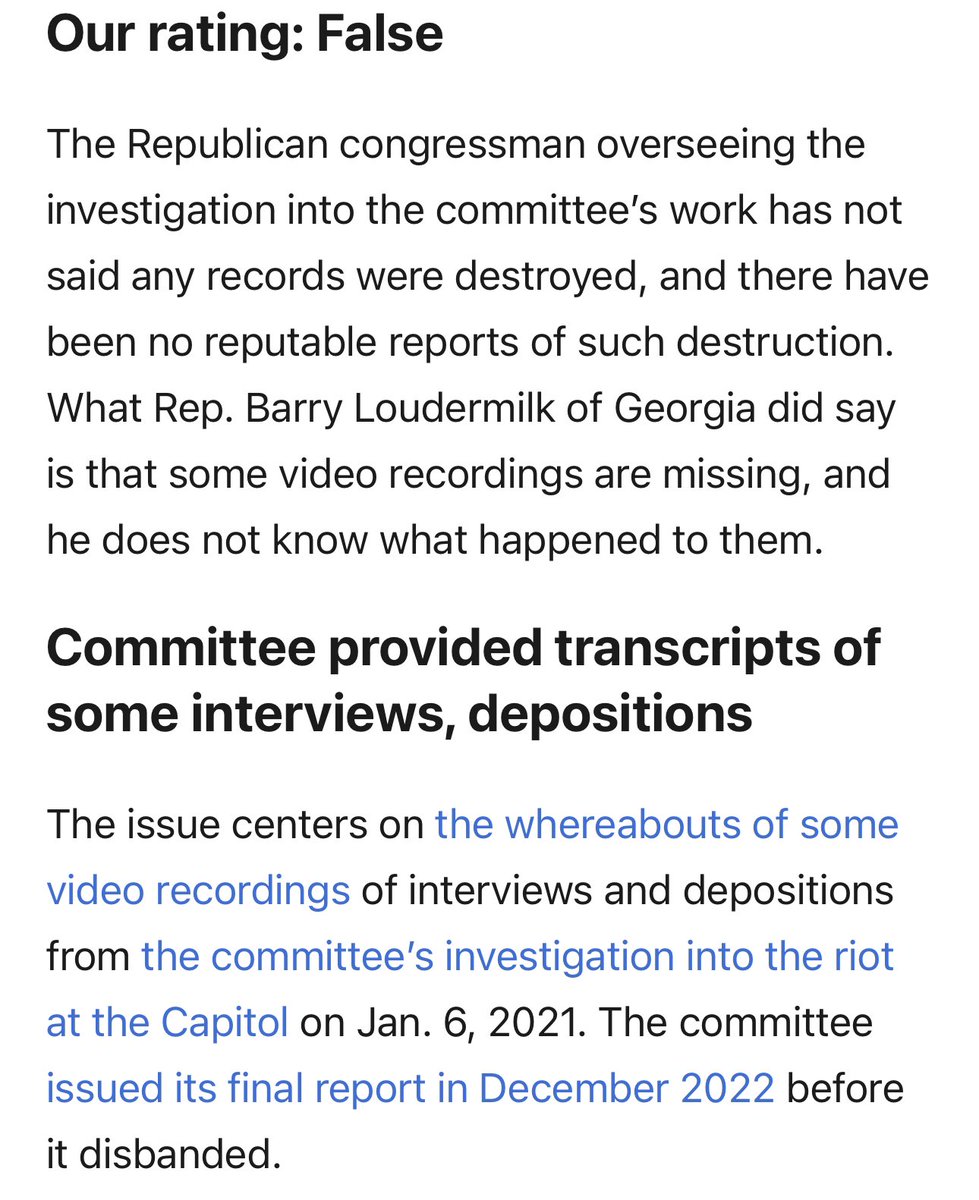 @DefiyantlyFree 🔍 FACTCHECK:  
🚫Jan 6 committee didn't destroy records says USA Today & GOP investigator
🕵️‍♀️ Liz Cheney confirms Trump's team got ALL evidence 
🏛️ Accountability isn't partisan; it's based on evidence & legal processes 

📣 Stay informed, stick to facts
#FactCheck #StayInformed