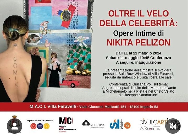 InesGiochi's tweet photo. @Uraganonikita 😍😍😍
Vi aspetta domani, dalle 10:45, presso la Sala Bow Window di Villa Faravelli, 
viale Giacomo Matteotti 151 
Imperia

Non mancate!!! ❤️

#Nikiters  #divulgARTE #ARconTE #NikitaPelizon #SanRemo #MadeInItaly #gf https://t.co/jPB3VFoVK8