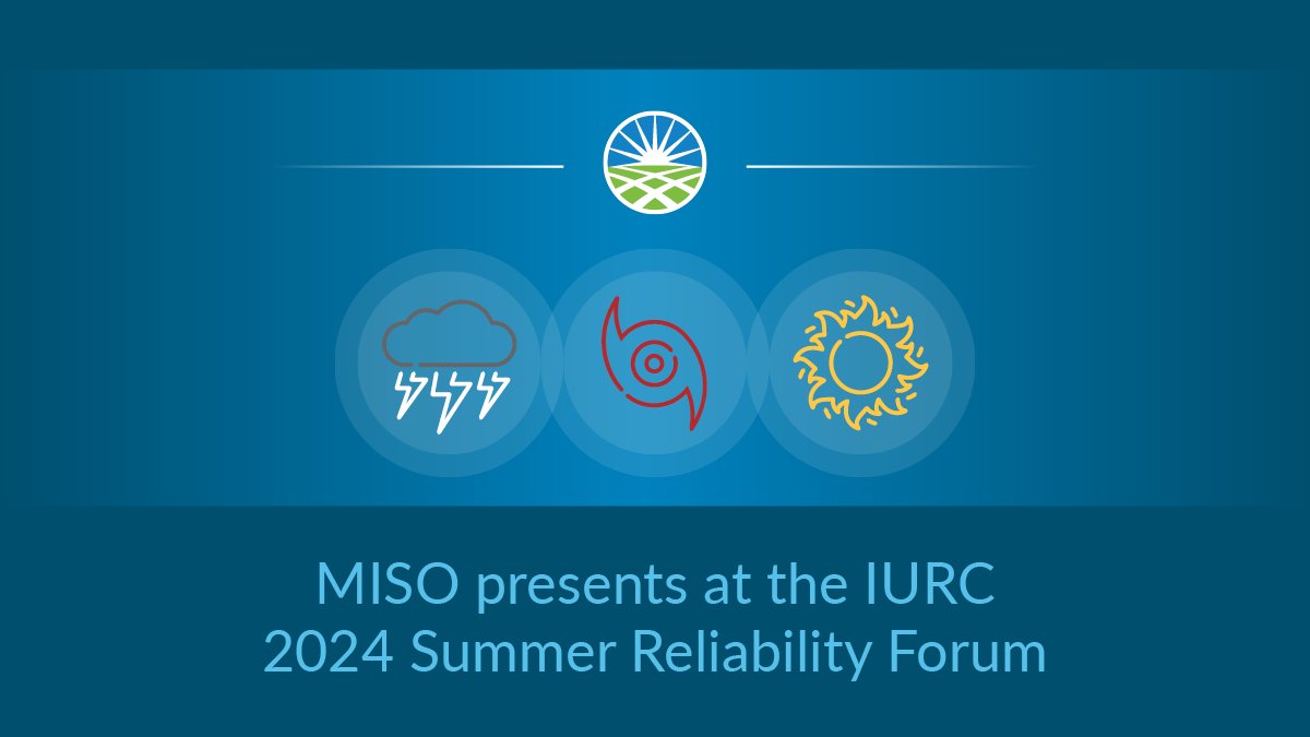 MISO's Robert Kuzman, presented at the Indiana Utility Regulatory Commission's (IURC) summer reliability forum this week. Visit the IURC website to find the recording and presentations from the event: ow.ly/KOnh50RC4NM.

#gridofthefuture #energytransition #energytwitter