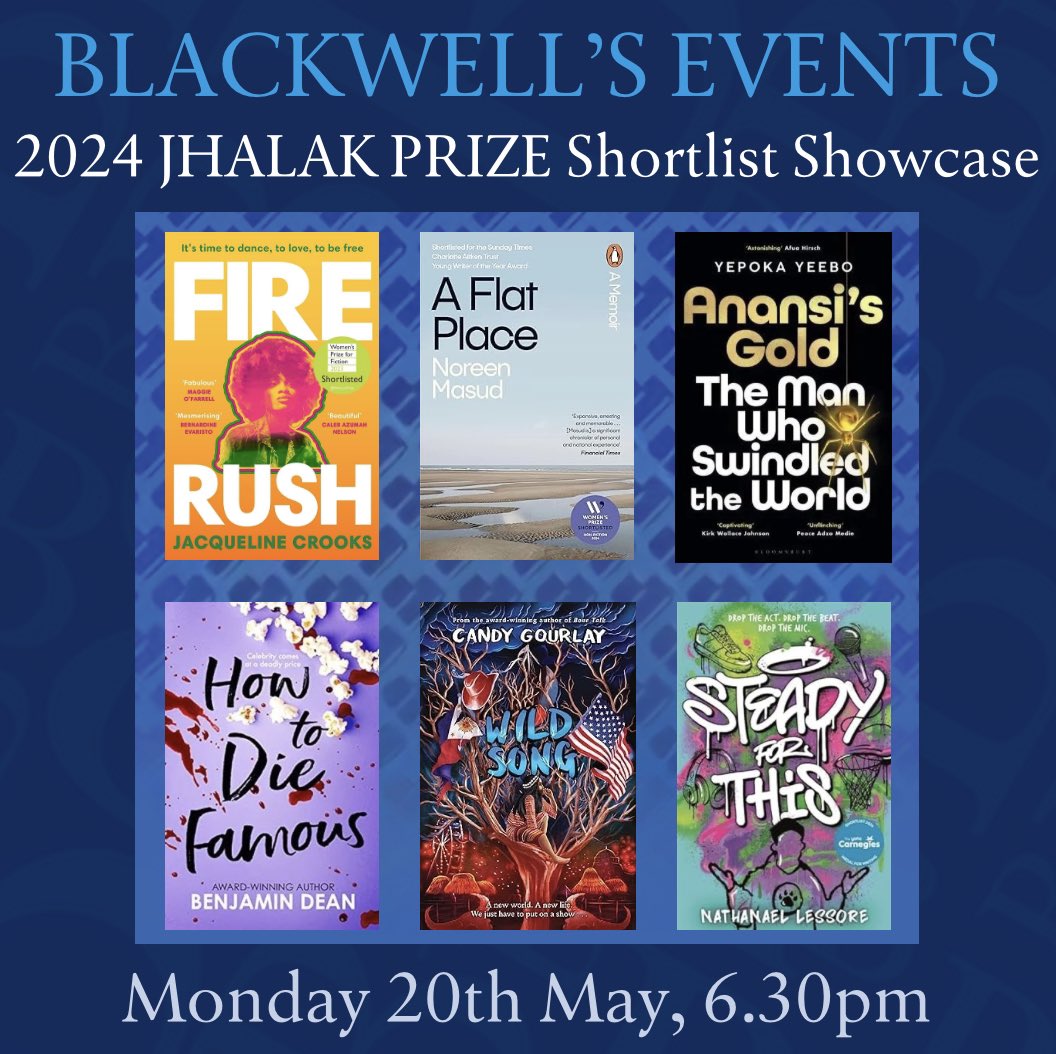 The full lineup for our very special @jhalakprize shortlist event on Mon 20 May is now: Jacqueline Crooks @Luidas Benjamin Dean @NotAgainBen Nathanael Lessore @NateLessore Candy Gourlay @candygourlay Noreen Masud @NoreenMasud Yepoka Yeebo @yepoka Chaired by @mirror_write 🎫👇🏻