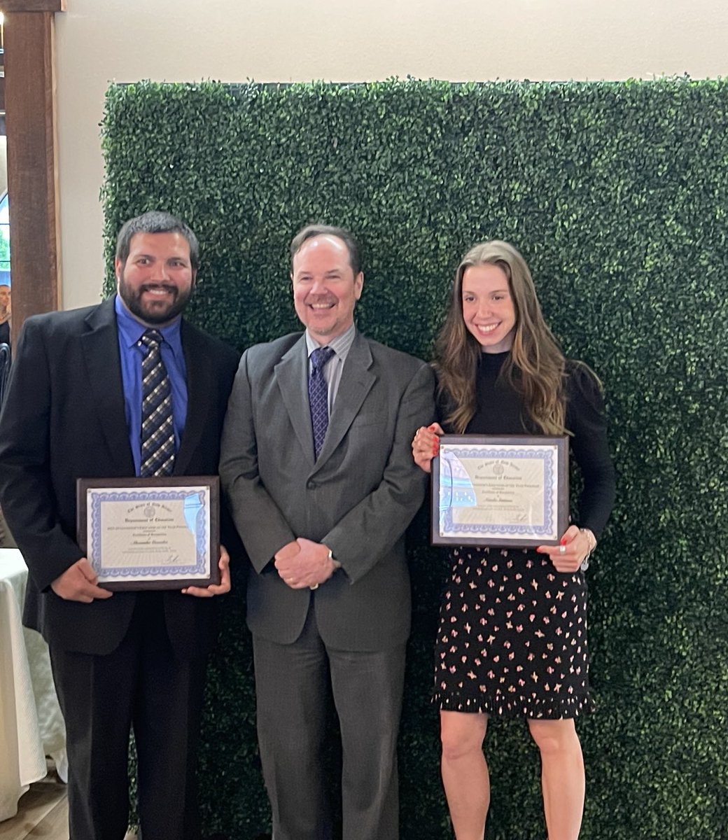 Congratulations ⁦@HPRwildcats⁩ Alex Gonzalez and Natalie Smetana who were recognized today at the Governor’s Educator and Educational Services Professional luncheon! We are so proud of them and the positive impact they have on our school community everyday! #Wildcatpride